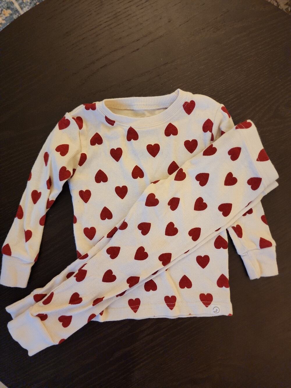 Little Planet by Carters Baby Girls 18M Cream Red Heart Organic Ribbed Pajamas